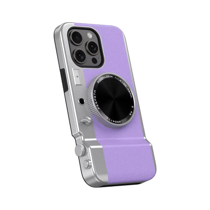 Retro Bluetooth Camera Magnetic Mirror Hard PC Phone Case for Magsafe Iphone 15 14 13 12 Pro Max Cosmetic Mirror 15 Phone Cover