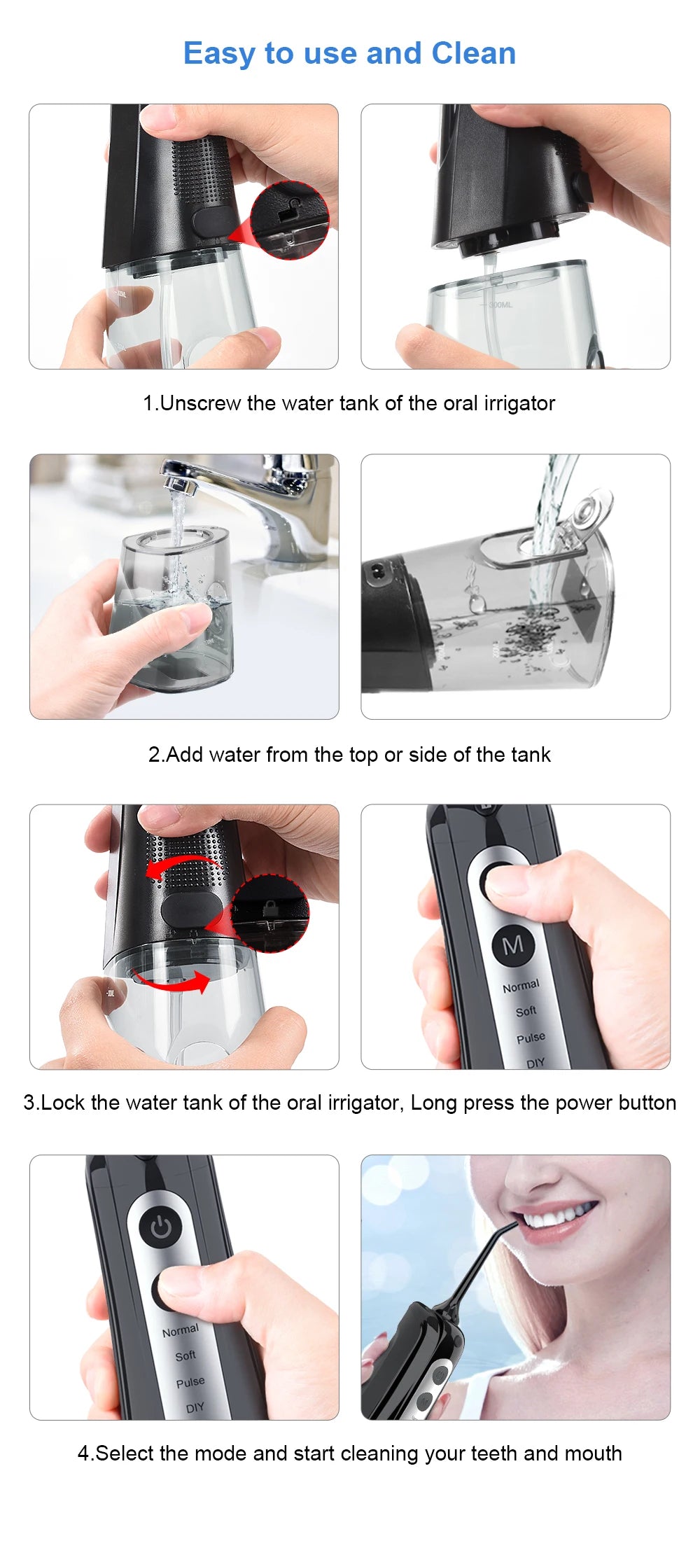 Portable Dental Water Jet Floss